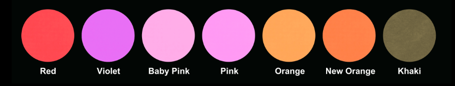 White Red Violet Baby Pink Pink Orange New Orange